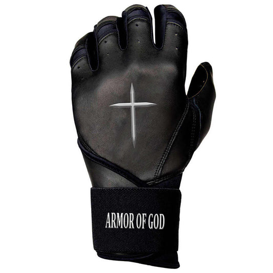 The Armor of God Long Cuff Batting Gloves "Black"