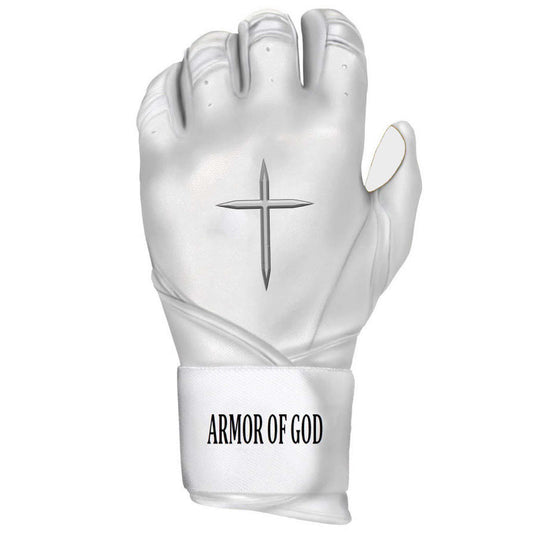 The Armor of God Long Cuff Batting Gloves "White"