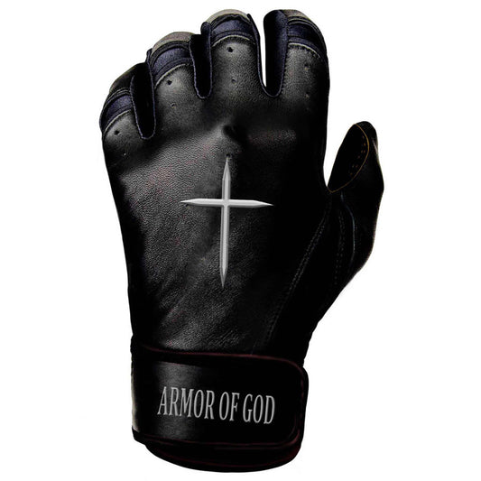 The Armor of God Short Cuff Batting Gloves "Black"